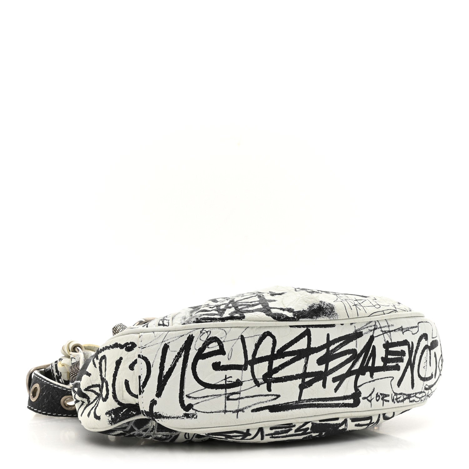 Balenciaga Agneau Arena Graffiti Le Cagole Shoulder Bag XS White Black 7 of 19