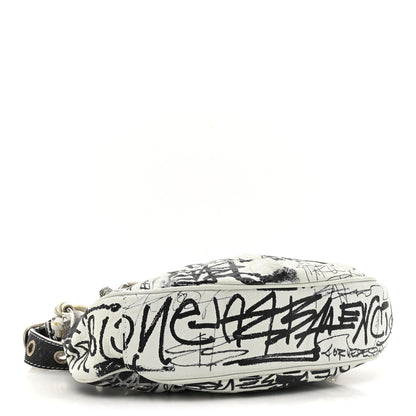 Balenciaga Agneau Arena Graffiti Le Cagole Shoulder Bag XS White Black 7 of 19