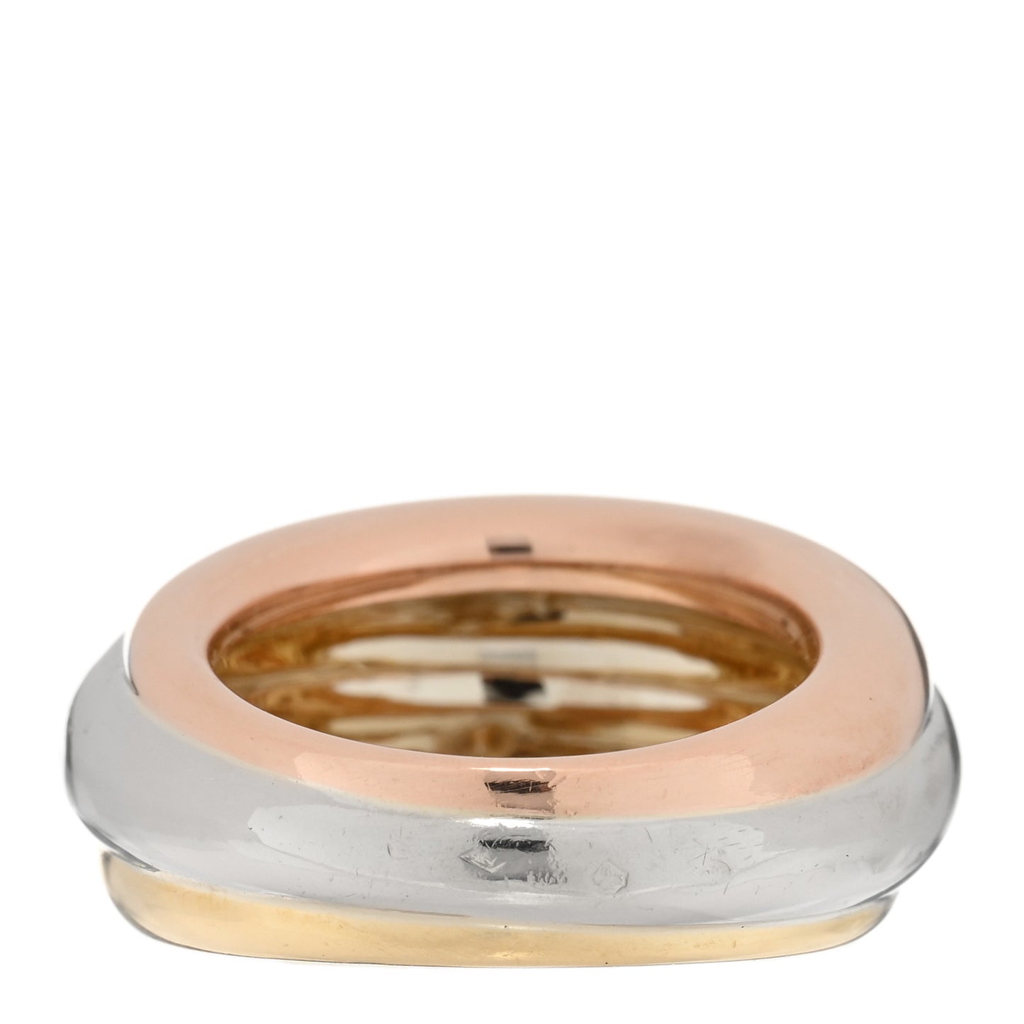 18K Pink Yellow White Gold Trinity Dome Ring 51 5.75