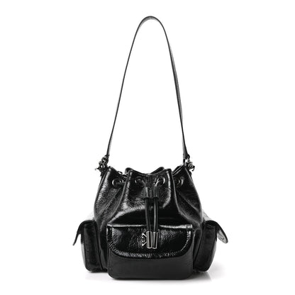 Off-White Calfskin Dumbo B Chain Pocket Bucket Bag Black 1 of 9
