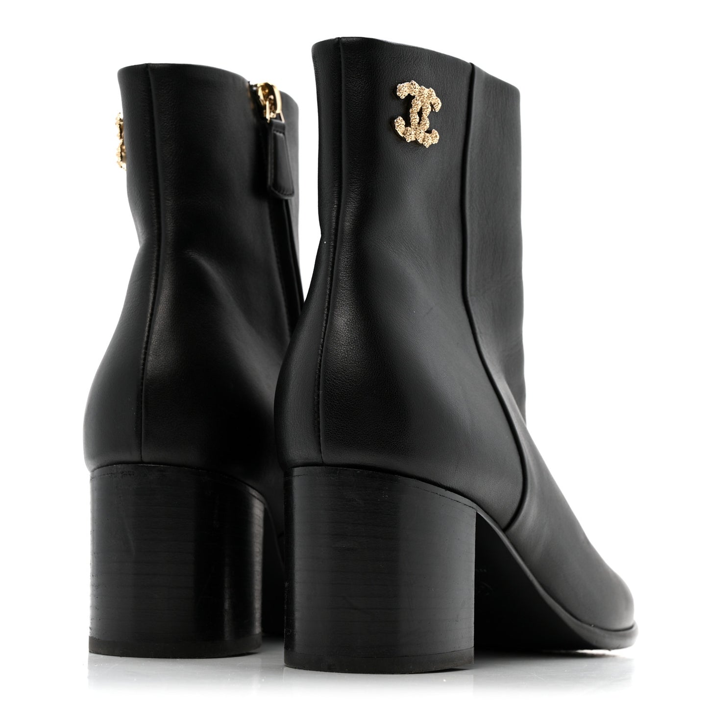 Calfskin CC Ankle Boots 40 Black
