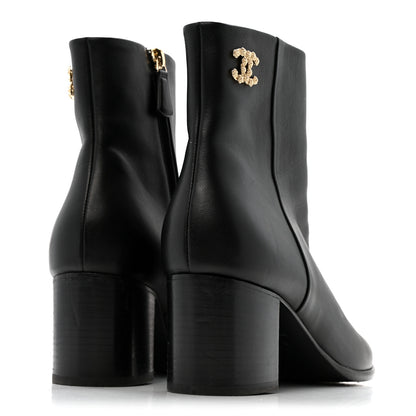 Chanel Calfskin CC Ankle Boots 40 Black 5 of 11