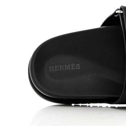 Hermes Calfskin Womens Chypre Sandals 40 Black 7 of 9