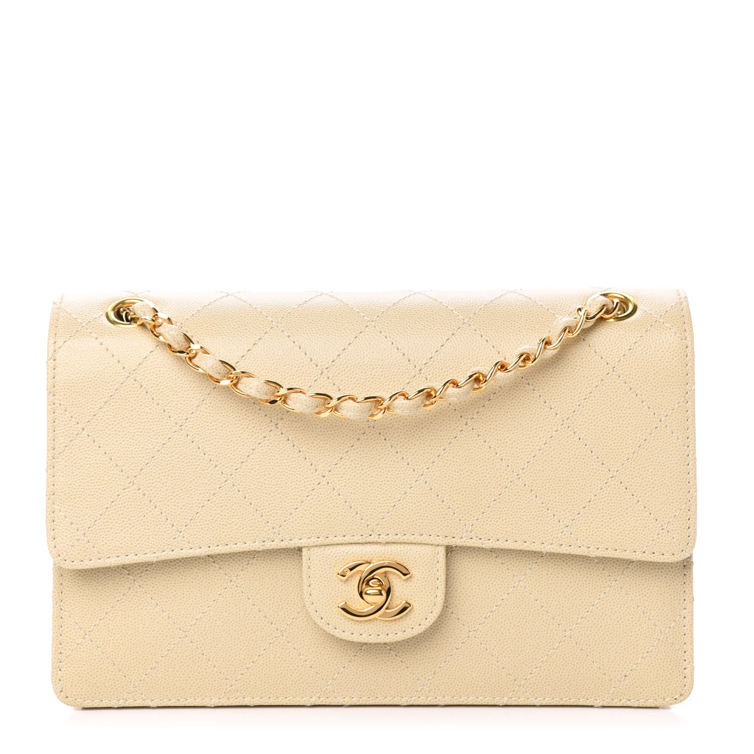 Chanel Caviar Stitch Medium Single Flap Beige Clair 1 of 15