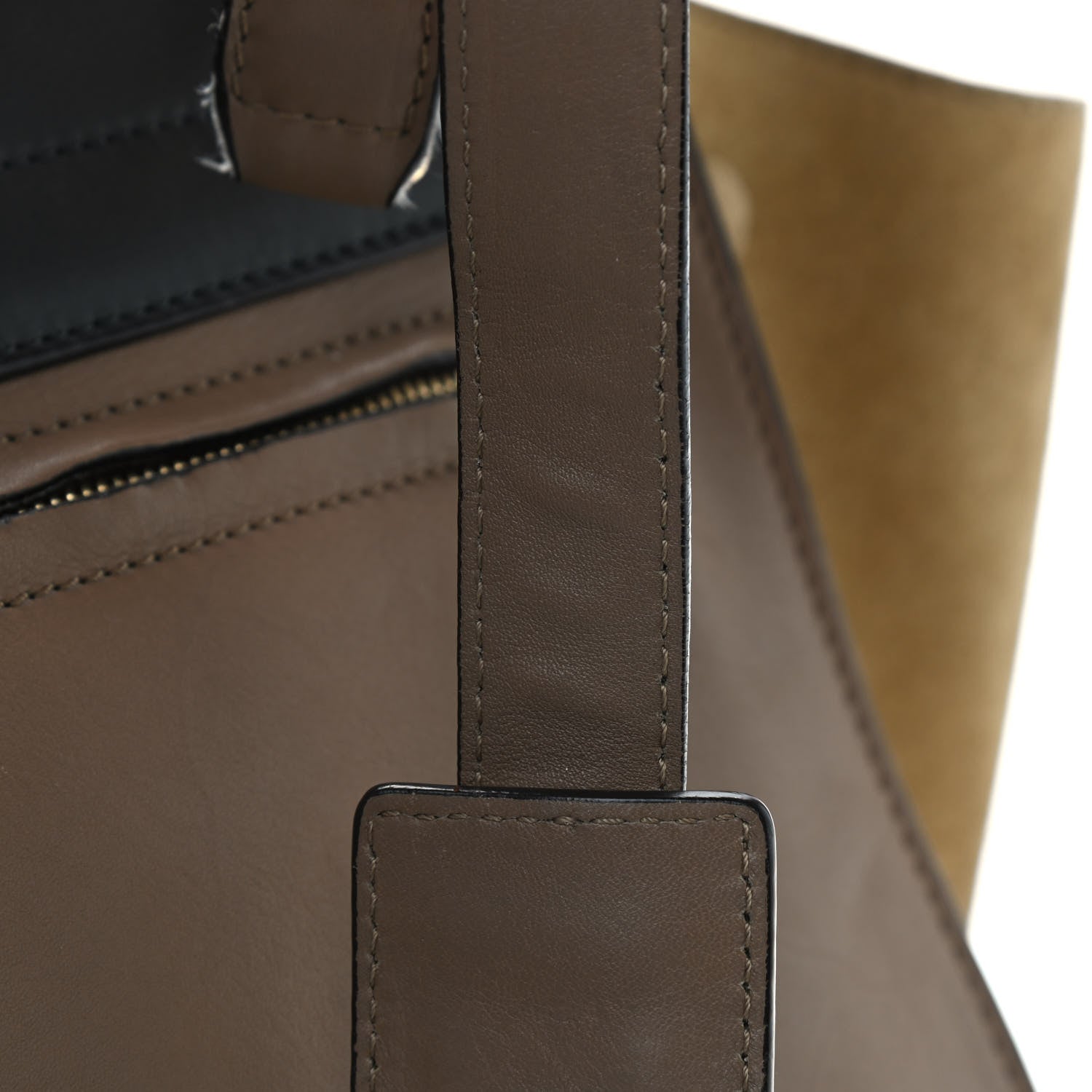 Celine Smooth Calfskin Suede Medium Tri-Color Trapeze Olive 8 of 14