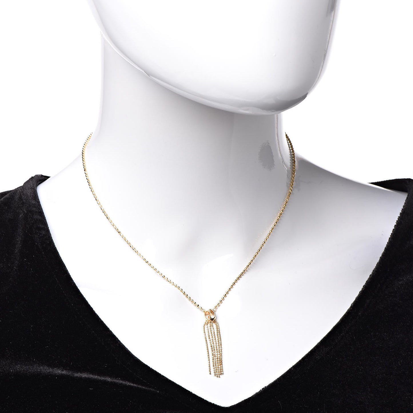 18K Yellow Gold Icon Fringe Pendant Necklace