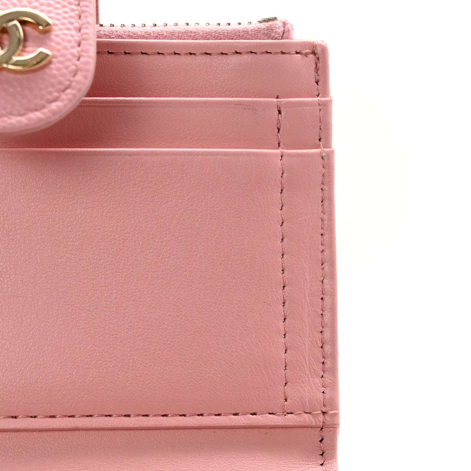 Chanel Caviar Quilted Compact Zipped Pocket Wallet Pink 9 of 12