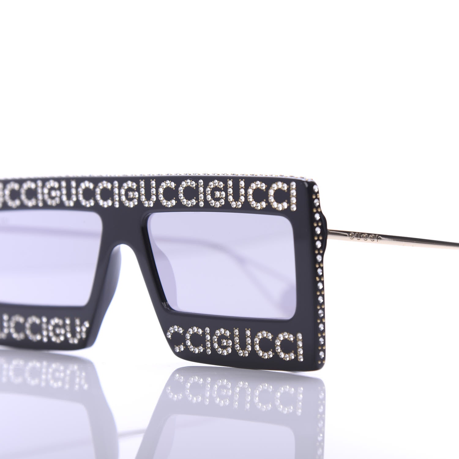 Gucci Acetate Crystal Mask-Frame Sunglasses GG0431S Black 7 of 8