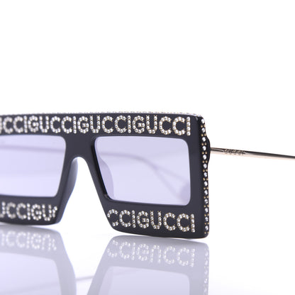 Gucci Acetate Crystal Mask-Frame Sunglasses GG0431S Black 7 of 8