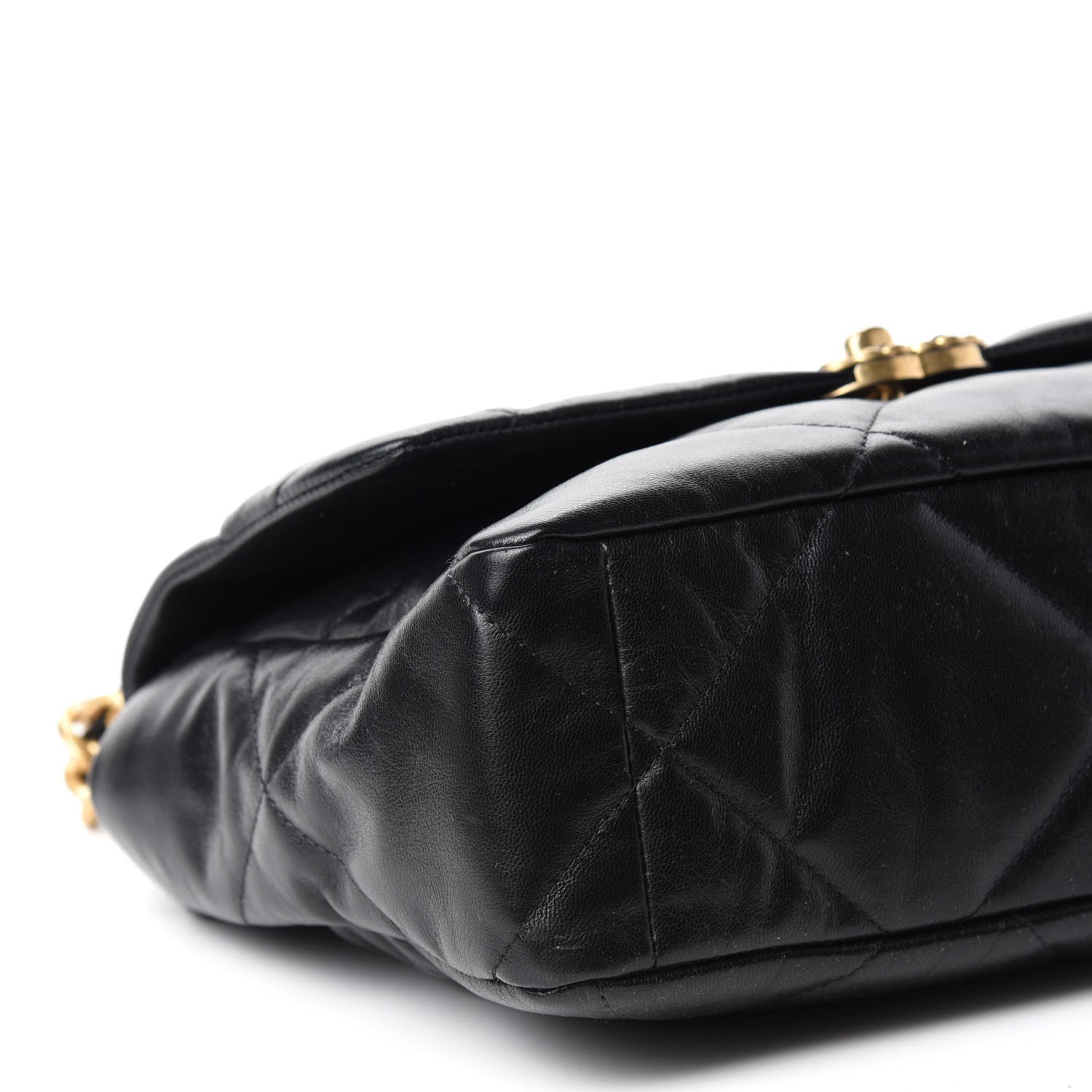 Chanel Shiny Goatskin Quilted Large Chanel 19 Flap Black 6 of 10
