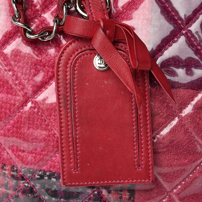 Chanel Vinyl Funny Tweed Patchwork Tote Fuchsia 14 of 20