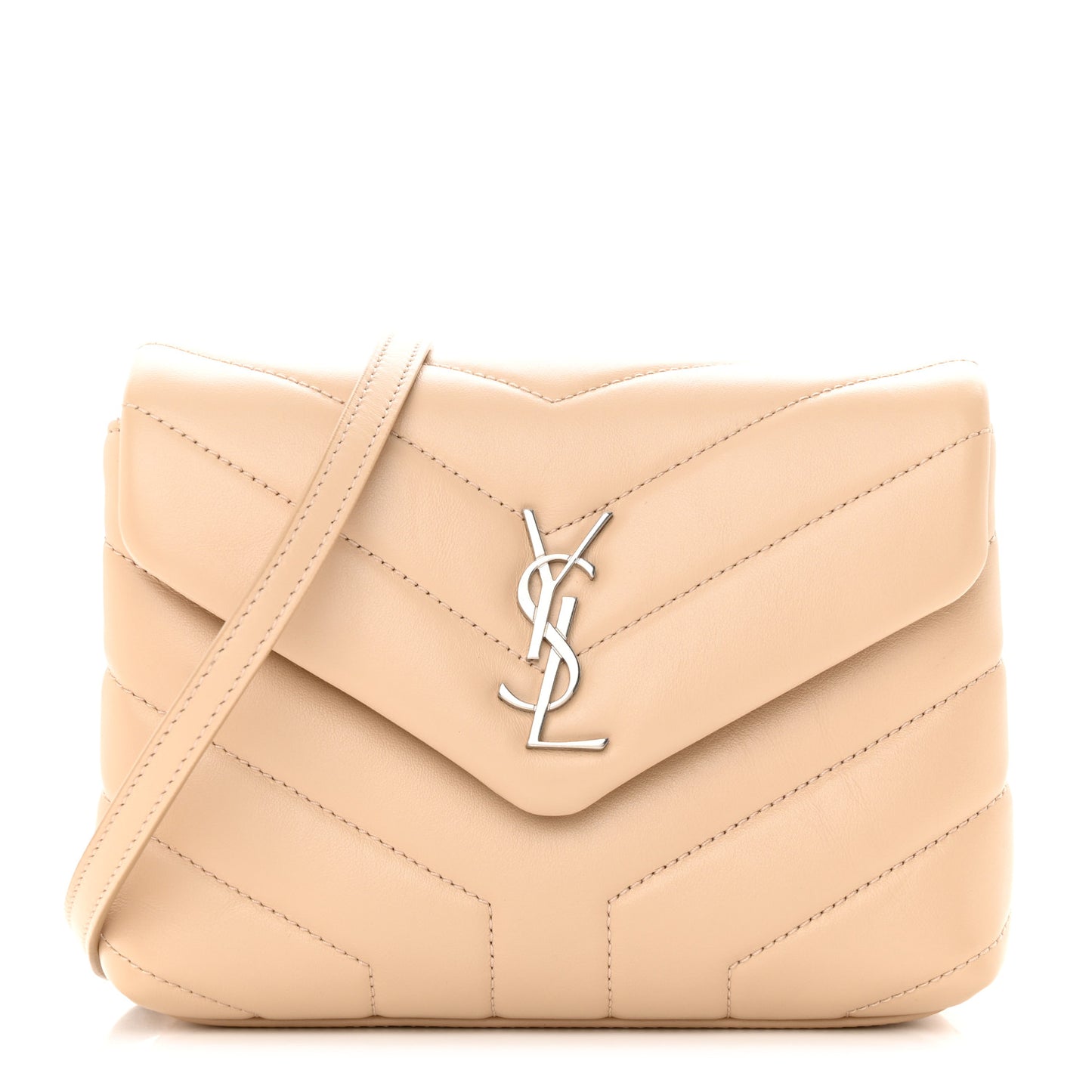 Calfskin Y Quilted Monogram Toy Loulou Crossbody Bag Nude Powder