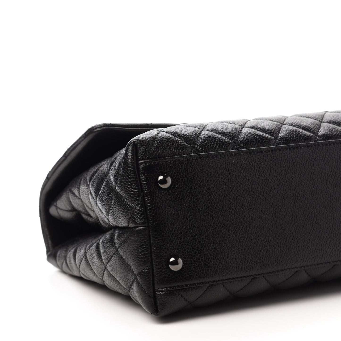 Caviar Quilted Medium Coco Handle Flap So Black