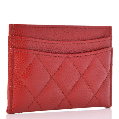 Chanel Caviar Quilted Card Holder Red 3 of 9