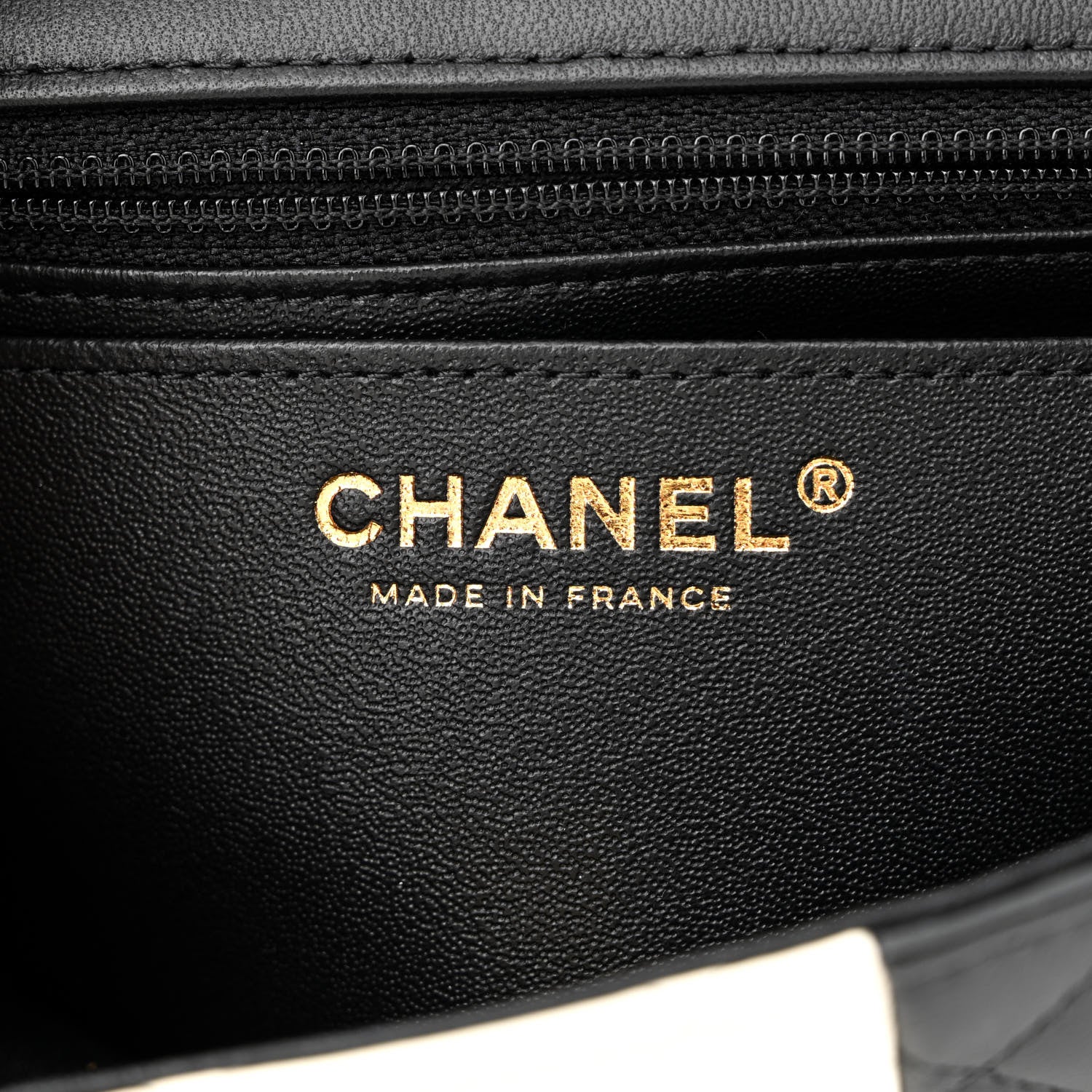 Chanel Lambskin Quilted Mini Rectangular Flap Black White 6 of 13