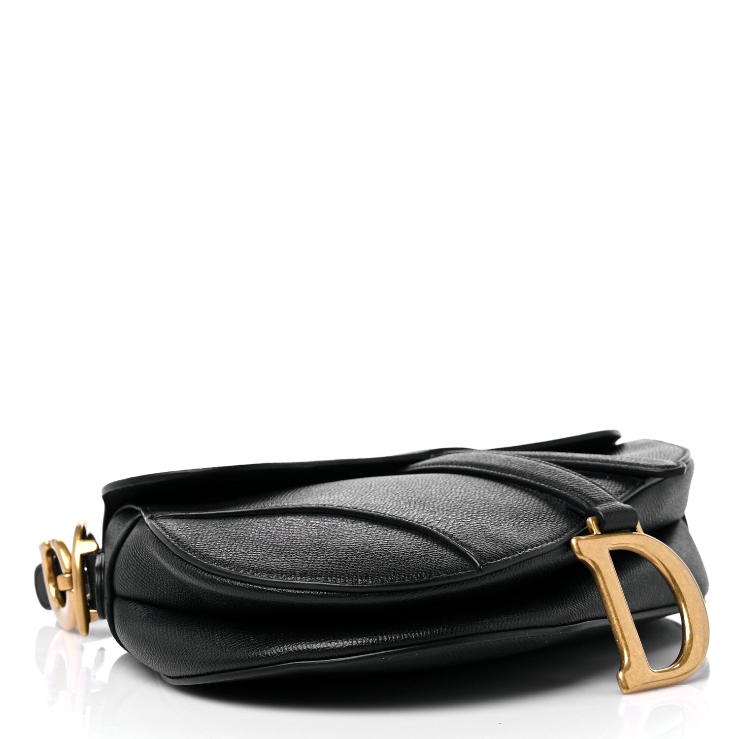Christian Dior Grained Calfskin Saddle Bag Black 4 of 11