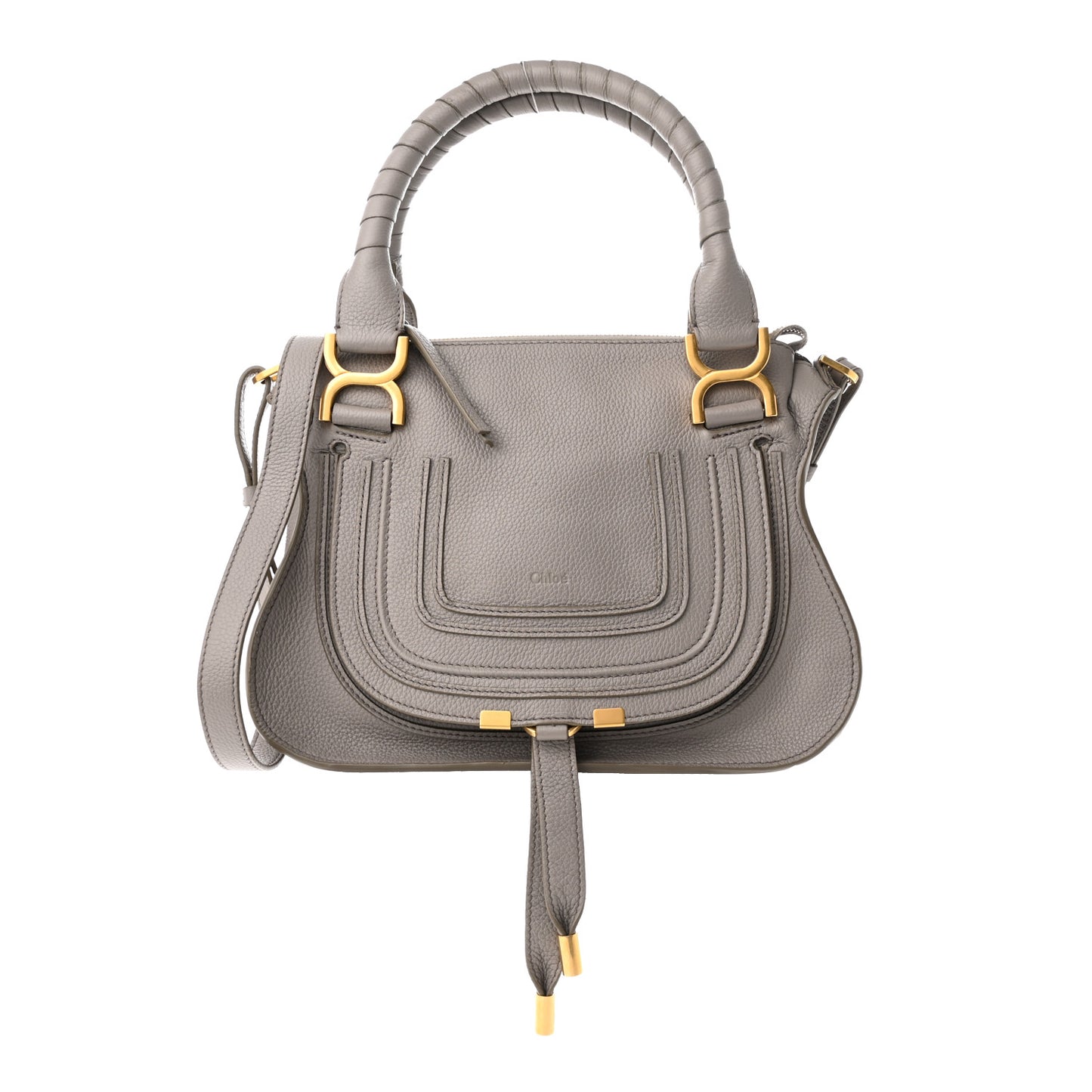 Calfskin Small Marcie Satchel Cashmere Grey