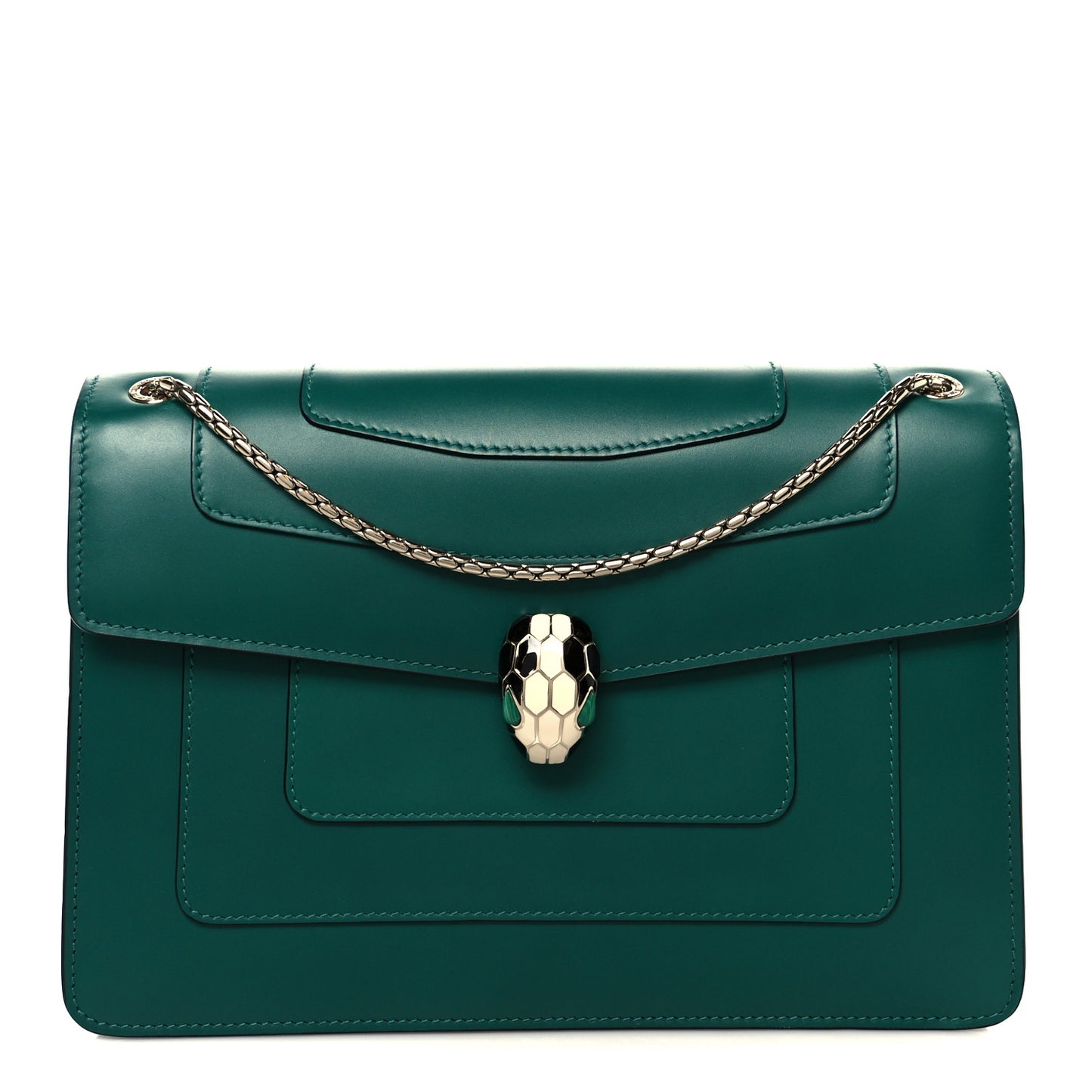 Calfskin Serpenti Forever Shoulder Bag Emerald Green