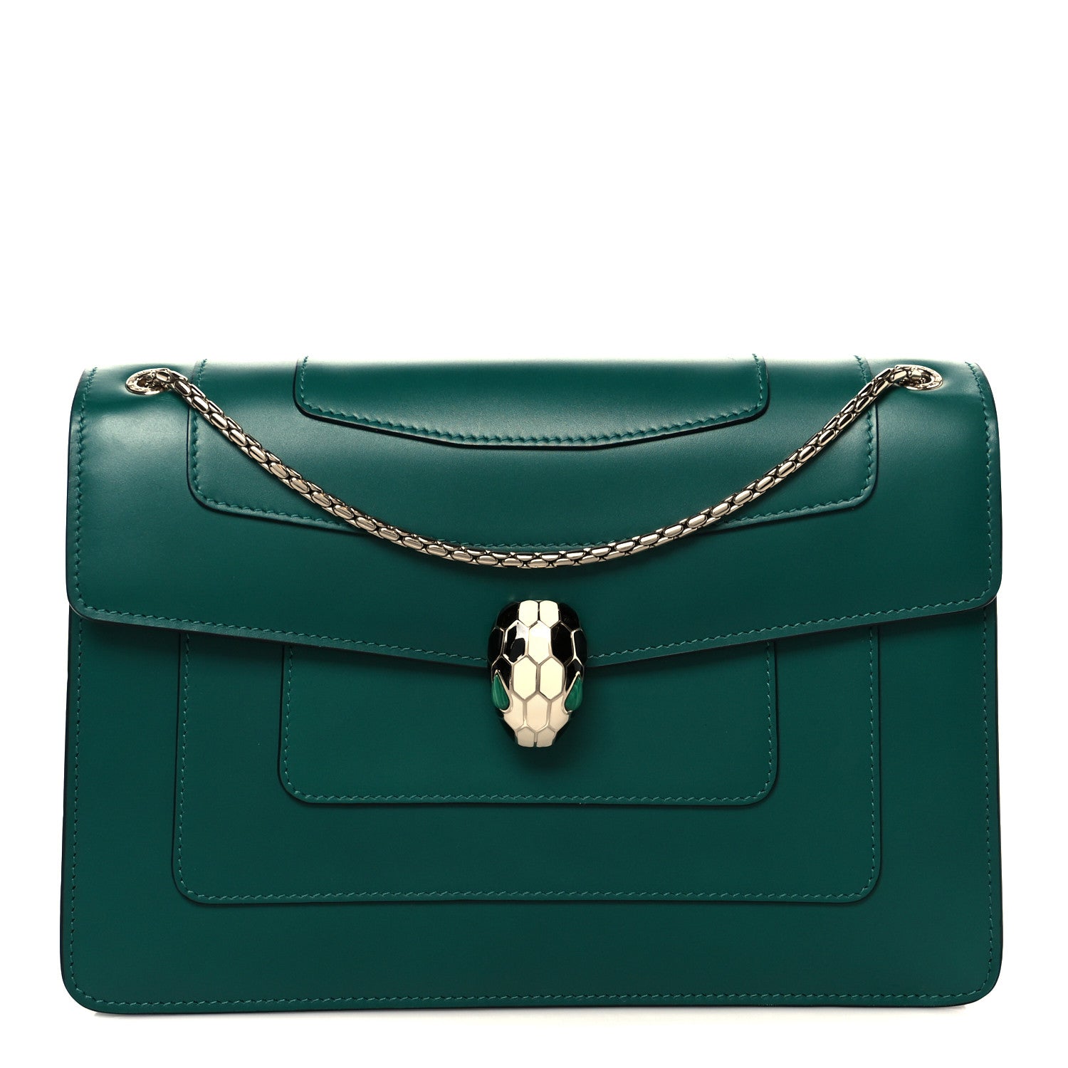 Bulgari Calfskin Serpenti Forever Shoulder Bag Emerald Green 1 of 11