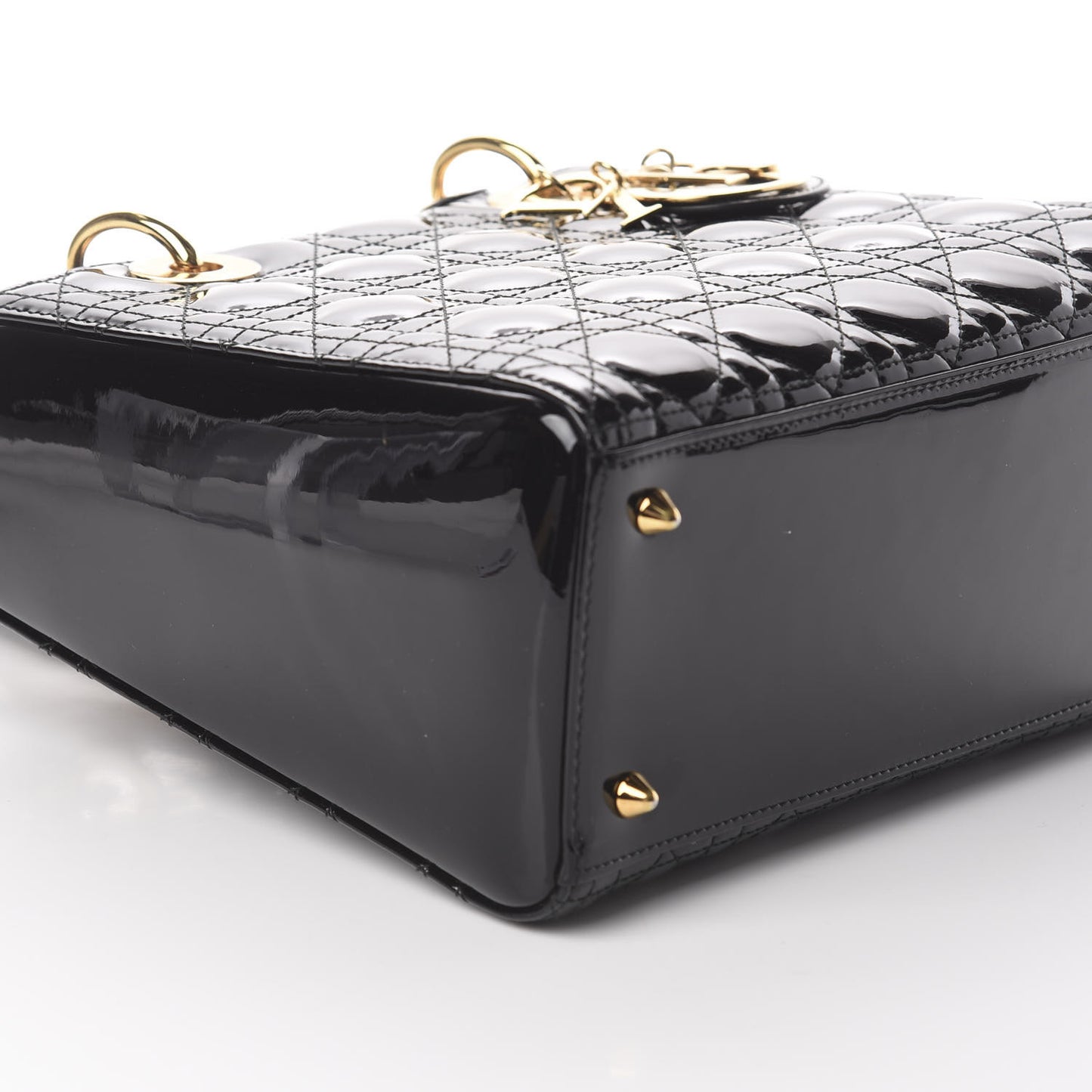Patent Cannage Medium Lady Dior Black