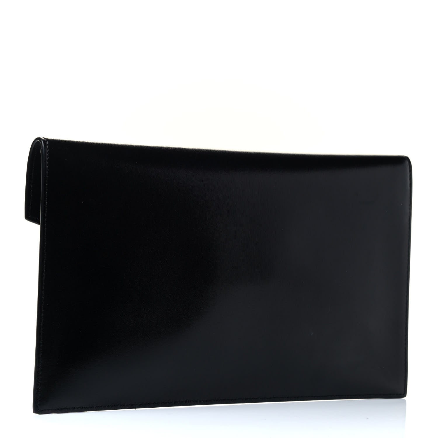 Saint Laurent Smooth Shiny Calfskin Monogram Uptown Pouch Black 2 of 4