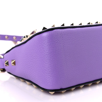 Valentino Garavani Pebbled Calfskin Small Rockstud Flip Lock Shoulder Bag Glicine 6 of 8