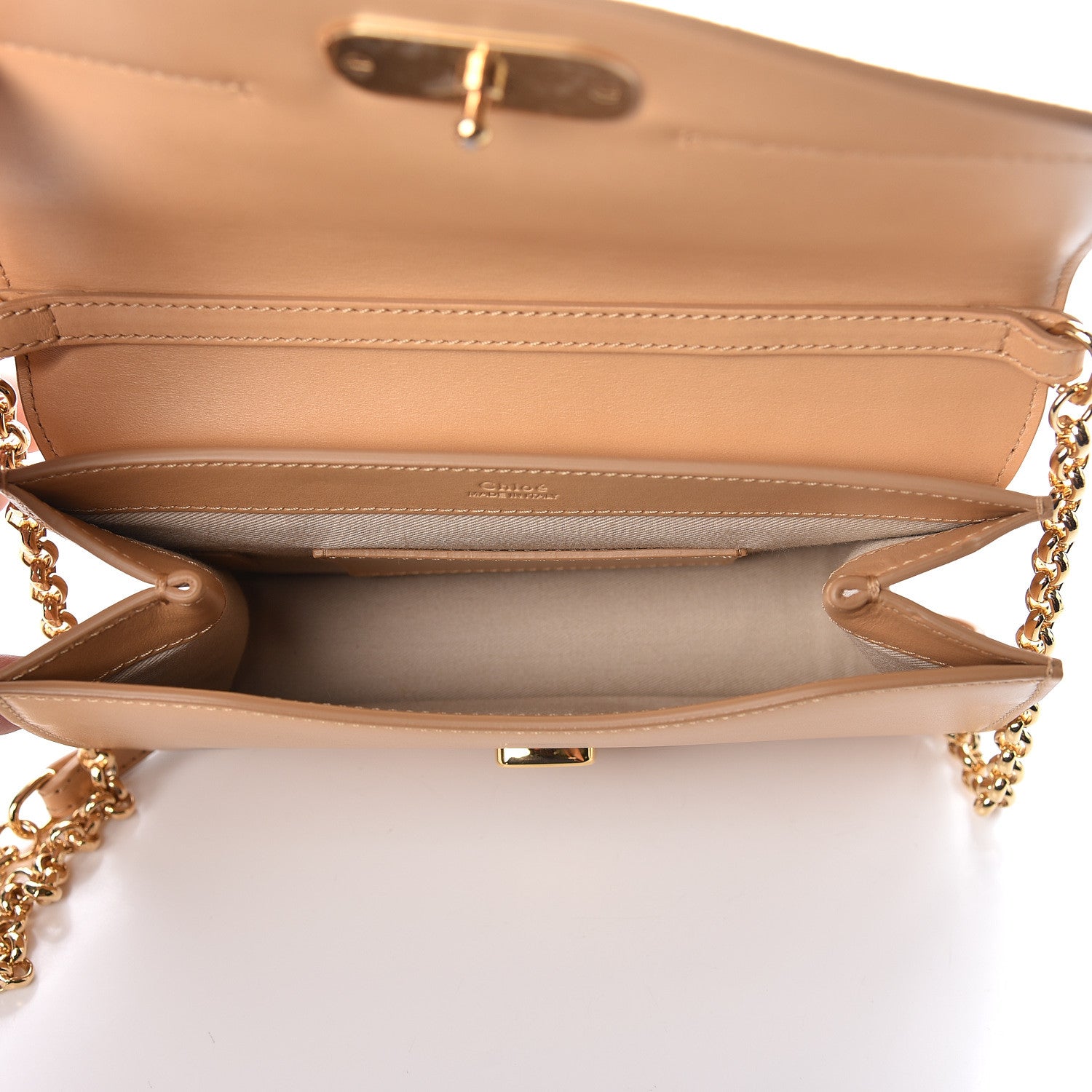 Chloe Calfskin Suede C Clutch With Chain Bleached Brown 5 of 10