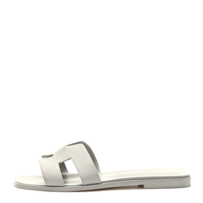 Hermes Epsom Oran Sandals 38 Bleu Glacier 1 of 9