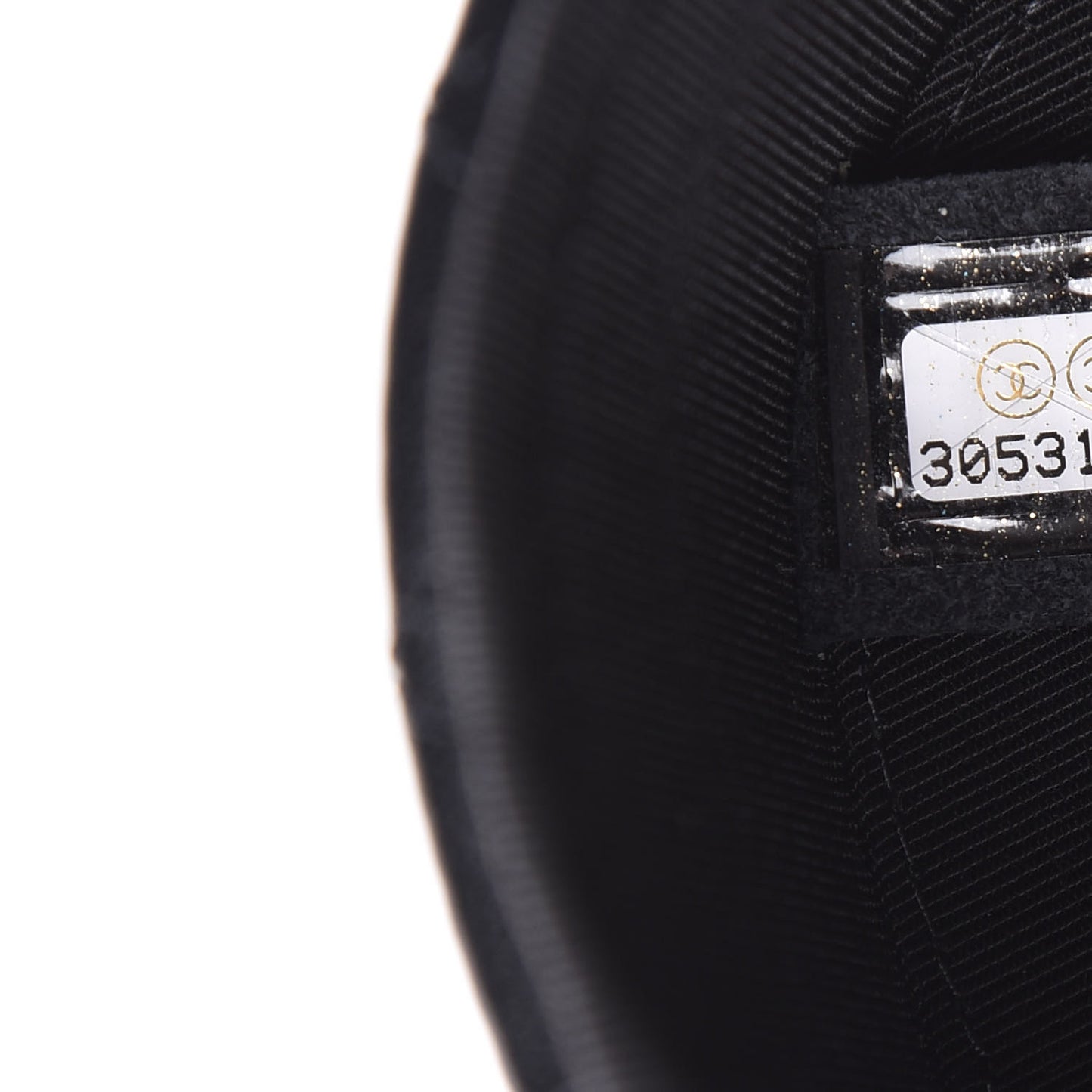 Lambskin Quilted Mini Round Vanity Case With Chain Black