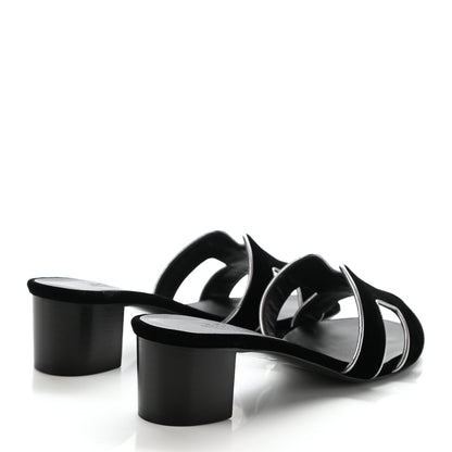 Hermes Velvet Nappa Oasis Sandals 37.5 Argent Vieilli 4 of 7