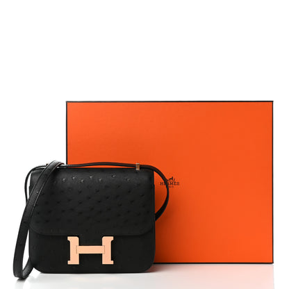 Hermes Ostrich Constance 18 Black 10 of 10