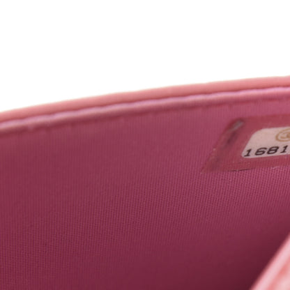 Chanel Lambskin Camellia Embossed Wallet On Chain WOC Pink 10 of 12