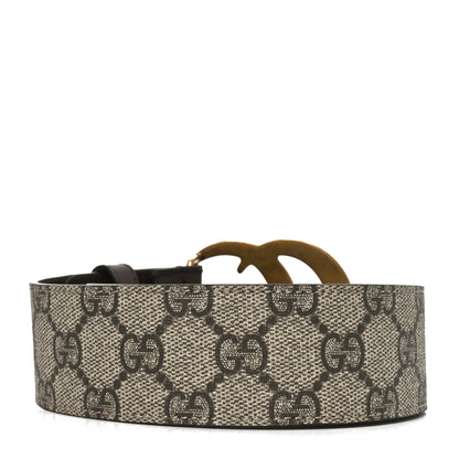 Gucci GG Supreme Monogram Matte Plutone Calfskin Double G 40mm Belt 110 44 Beige Ebony New Acero 2 of 4