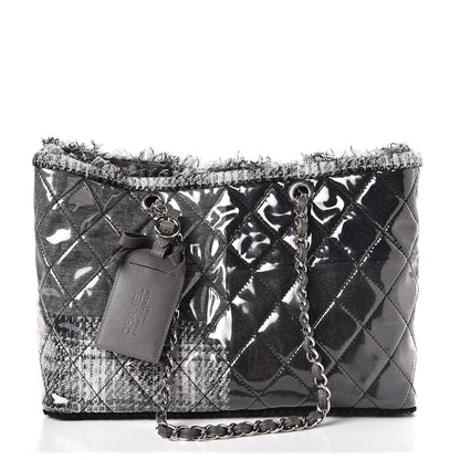 Chanel Vinyl Funny Tweed Patchwork Tote Grey 1 of 8