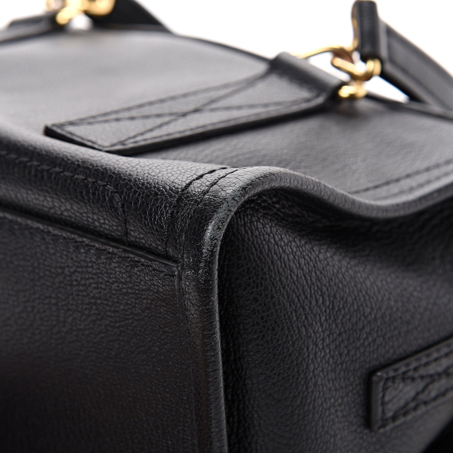 Pebbled Calfskin Wellington Satchel Black