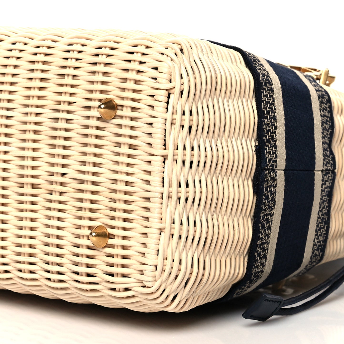 Wicker Oblique Medium Lady Dior Bag Blue