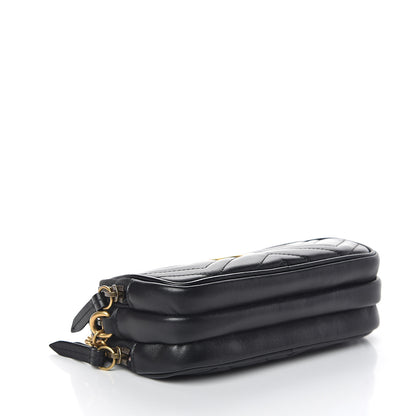 Gucci Calfskin Matelasse Mini GG Marmont Chain Crossbody Bag Black 3 of 8
