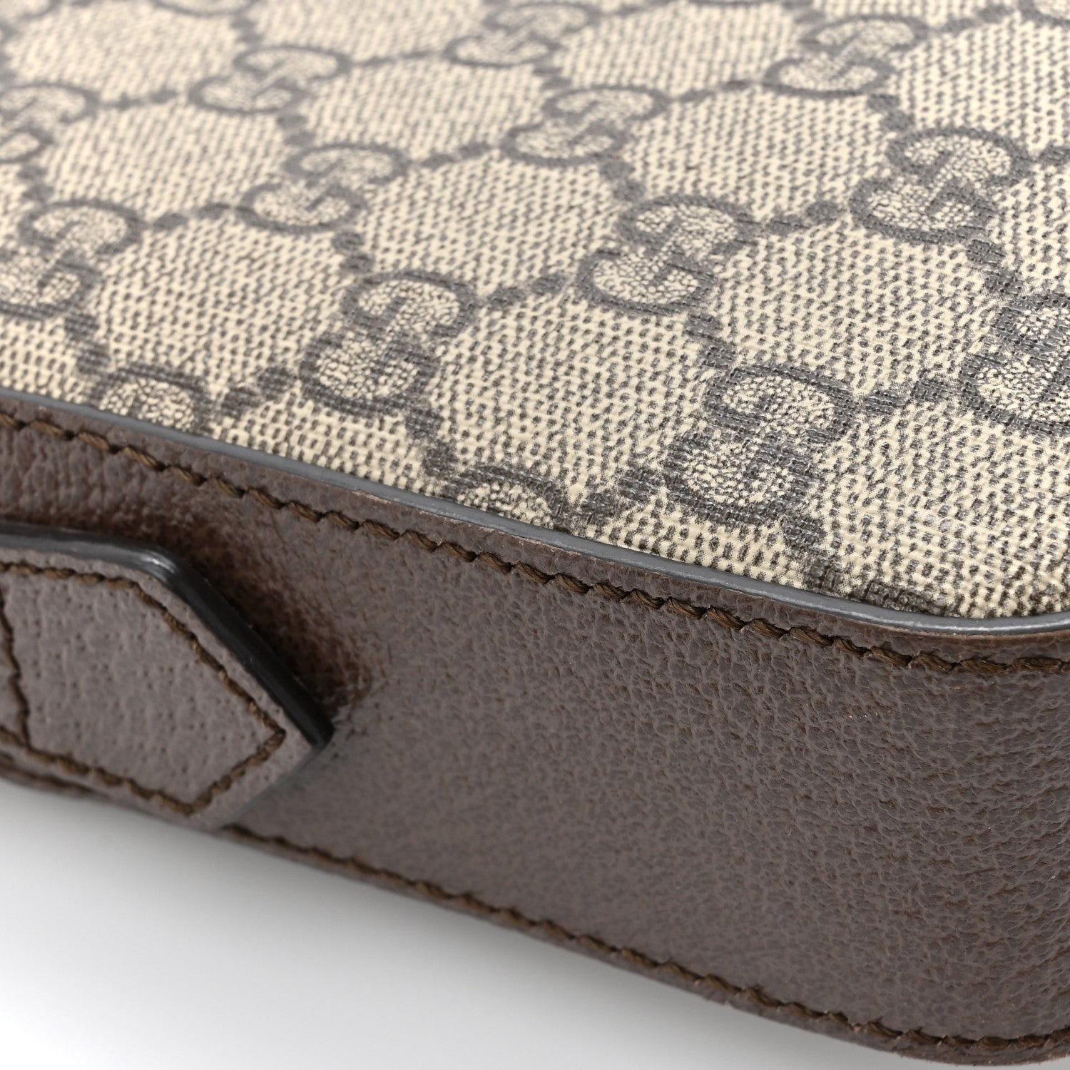Gucci GG Supreme Monogram Textured Dollar Calfskin Web Ophidia Wristlet Shoulder Bag Beige Ebony New Acero 11 of 13