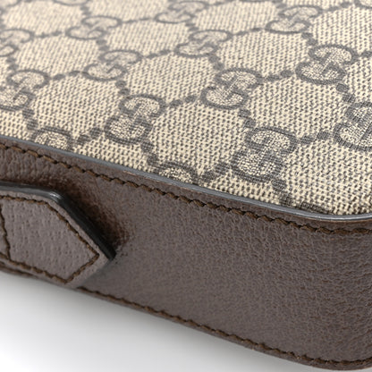 Gucci GG Supreme Monogram Textured Dollar Calfskin Web Ophidia Wristlet Shoulder Bag Beige Ebony New Acero 11 of 13