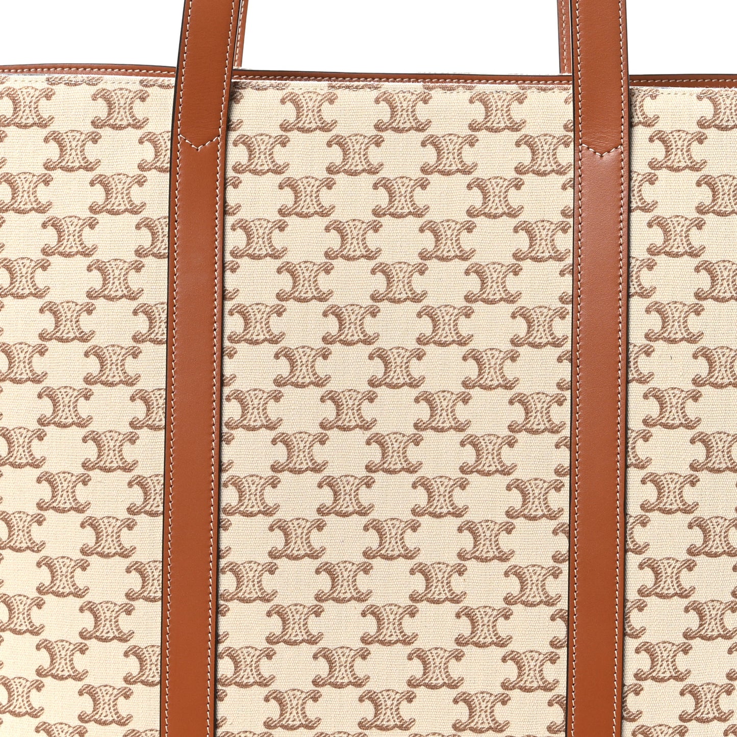 Triomphe Canvas Calfskin Museum Bag White