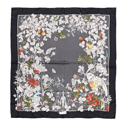 Gucci Silk Twill Wondergardenia Square Scarf Anthracite 1 of 4