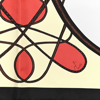 Hermes Silk Soie Coup De Fouet Scarf 90 Black Etoupe Gris 4 of 6