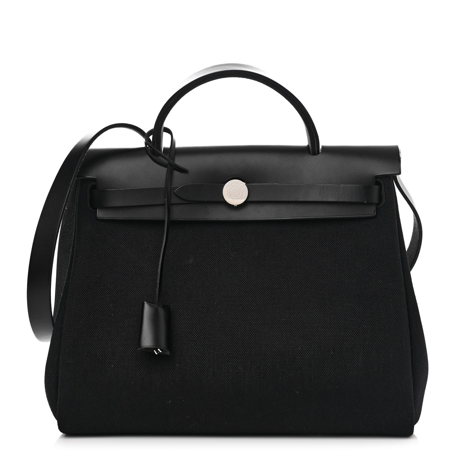 Hermes Military Toile Vache Hunter Herbag Zip Retourne 31 PM Black 1 of 13