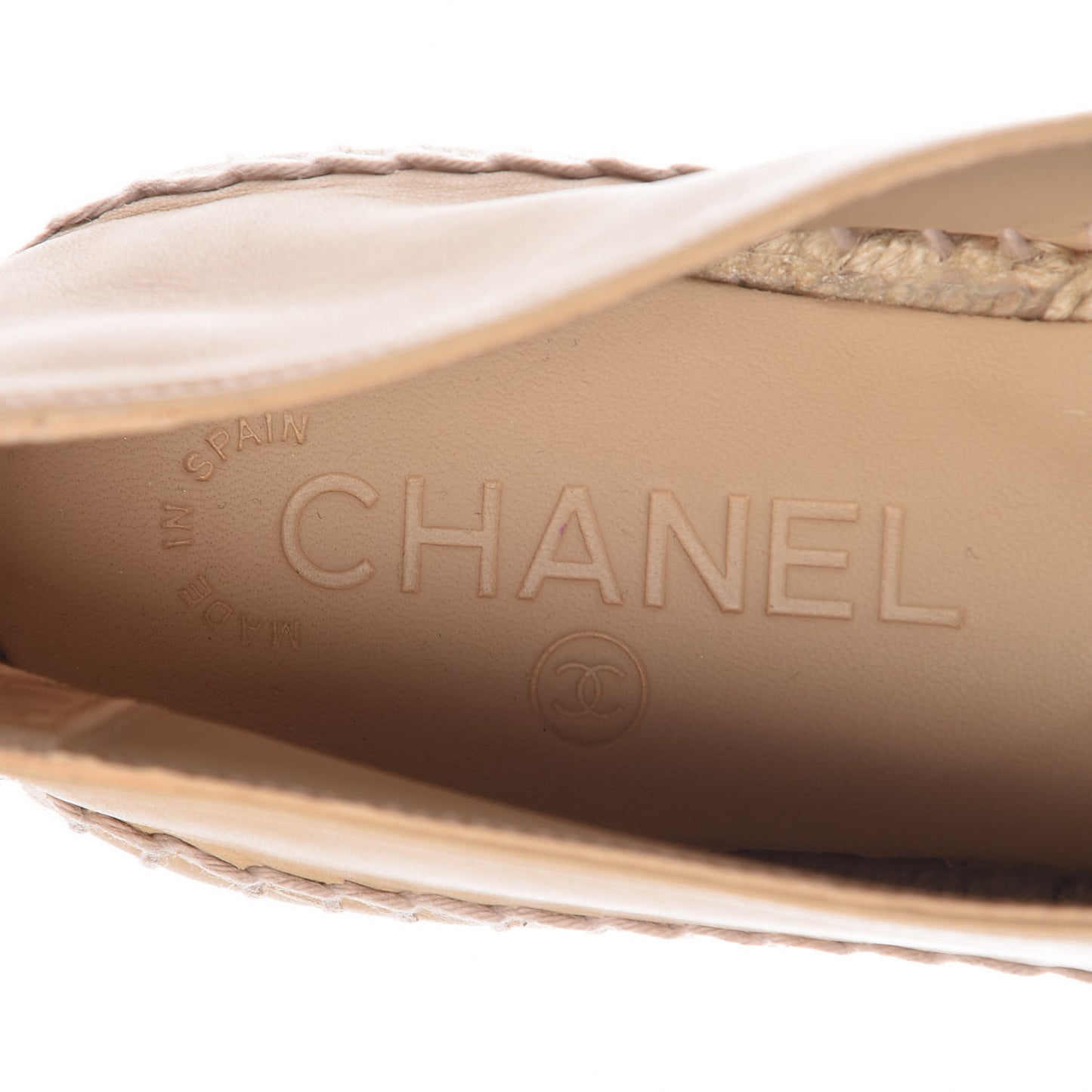 Lambskin CC Espadrilles 36 Beige Black
