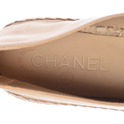 Chanel Lambskin CC Espadrilles 36 Beige Black 8 of 9