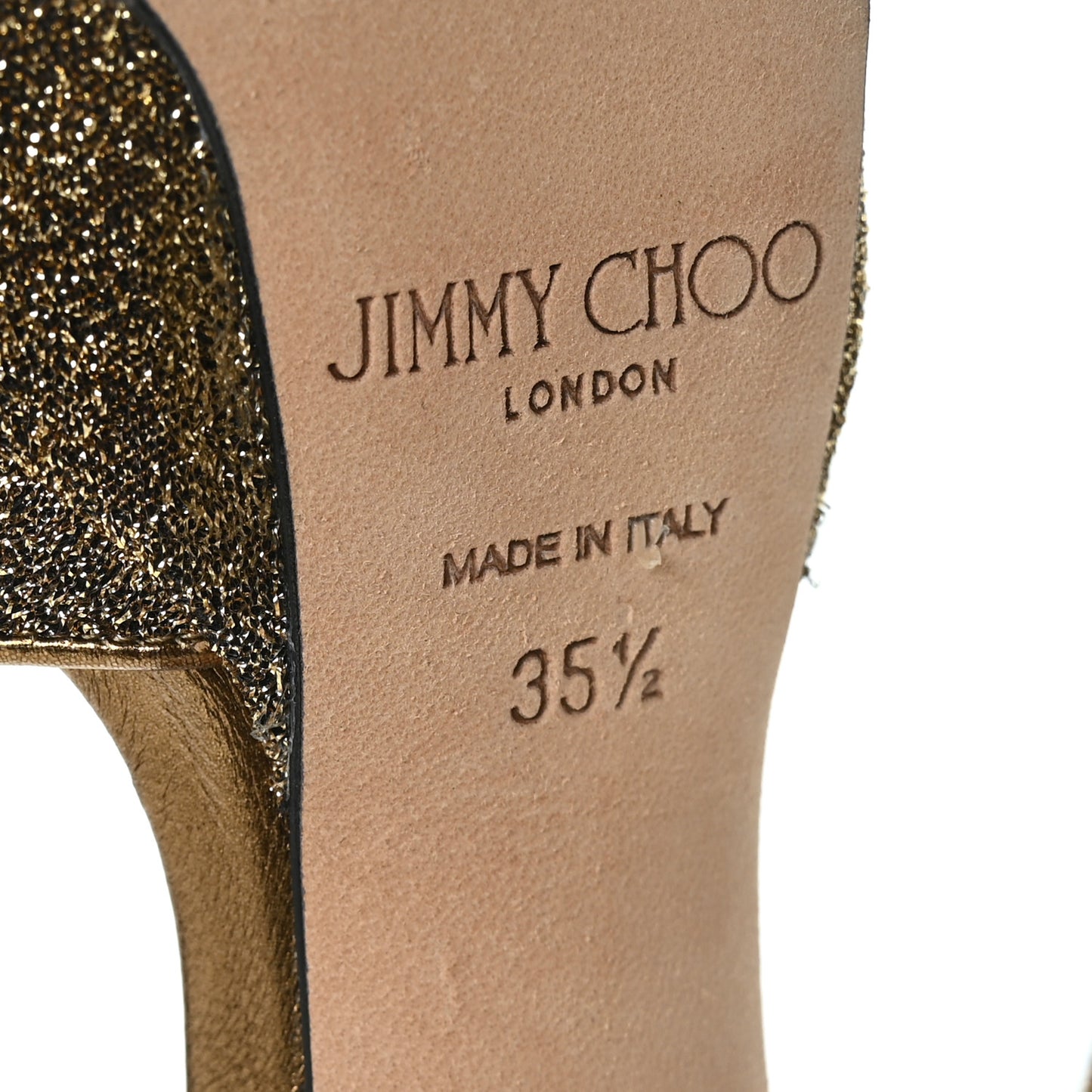 Metallic Lurex Perspex Mayner 130 Platform Sandals 35.5 Gold Clear