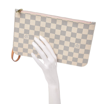 Louis Vuitton Damier Azur Neverfull MM GM Pochette Rose Ballerine 2 of 11