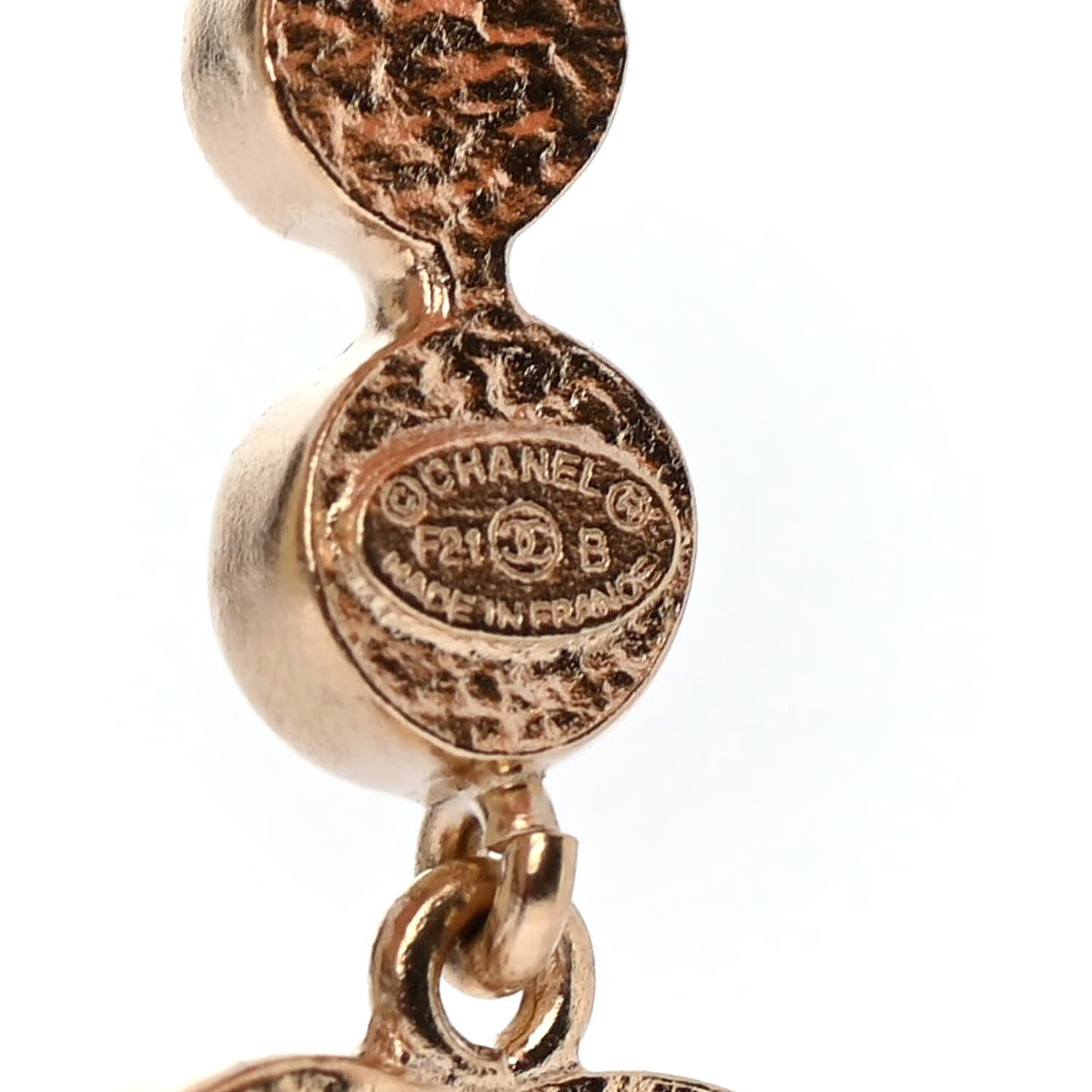 Chanel Crystal CC Drop Earrings Gold 4 of 4