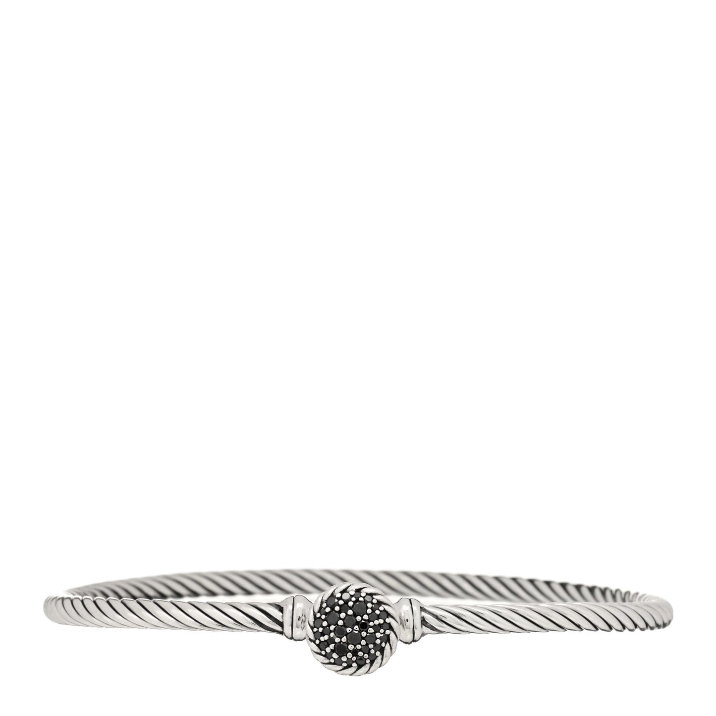 Sterling Silver Black Diamond 3mm Chatelaine Bracelet