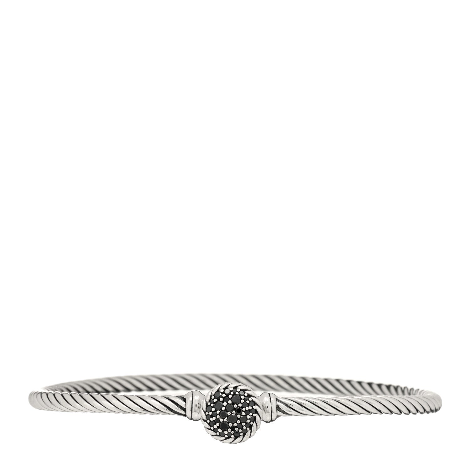 David Yurman Sterling Silver Black Diamond 3mm Chatelaine Bracelet 1 of 4